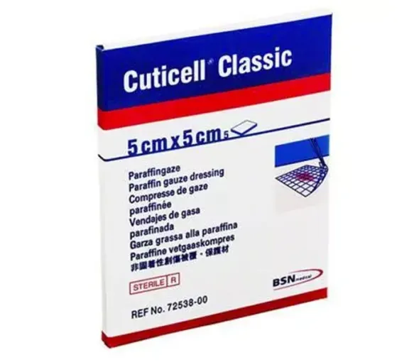 Cuticell classic Paraffin-Gaze-Kompressen BSN Medical - 5 Kompressen von 5 cm x 5 cm