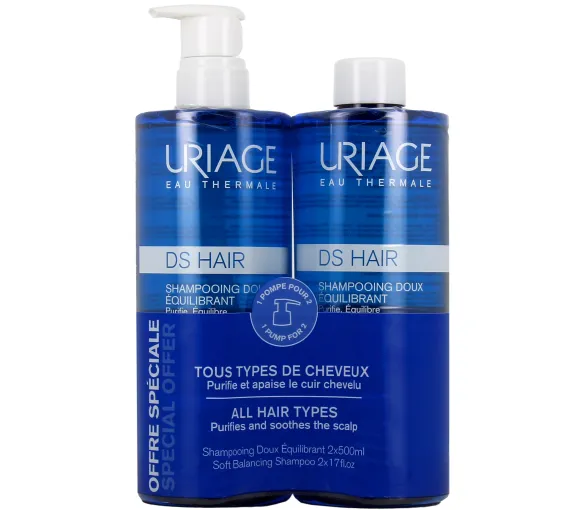 DS Hair Sanftes ausgleichendes Shampoo Uriage - 2 Flaschen à 500 ml