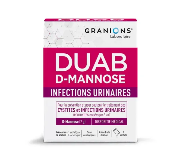 DUAB D-Mannose Harnwegsinfektionen Granions - Schachtel mit 7 Beuteln - image 1