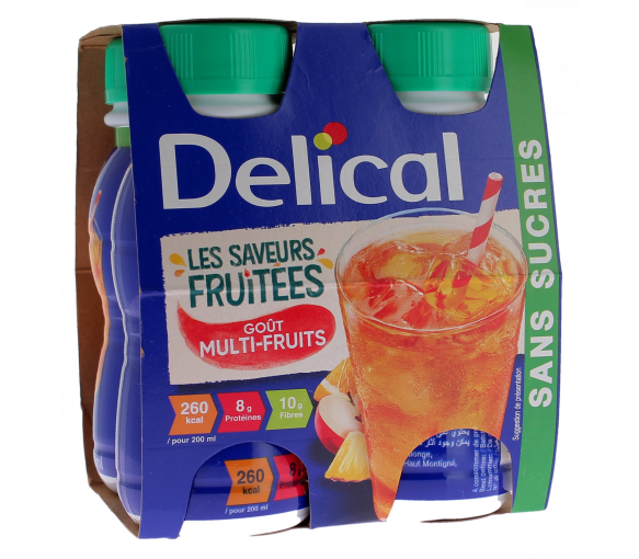 Delical Die fruchtigen Aromen Zuckersüßes Getränk mit Multifruchtgeschmack - 4 Flaschen à 200ml - image 1