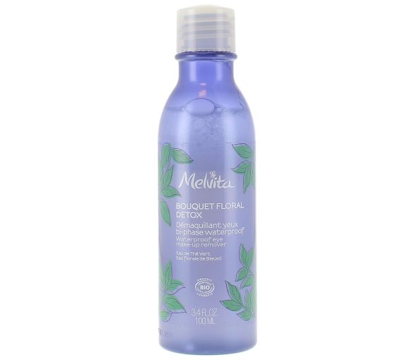 Zweiphasen-Augen-Make-up-Entferner mit floralem Detox-Wasser, bio Melvita - Flasche mit 100 ml
