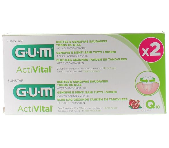 AktivVital Zahnpasta für gesundes Zahnfleisch und Zähne im Alltag GUM - 2 Tuben à 75 ml