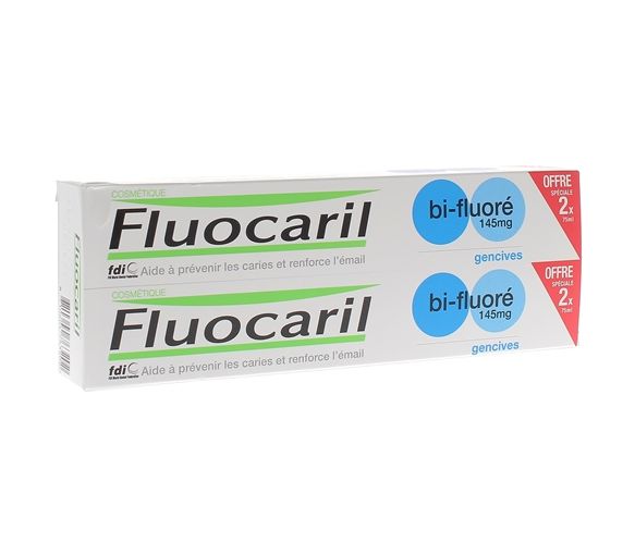 Zahnpasta mit zwei Fluoriden 145mg Zahnfleisch Fluocaril - 2 Tuben à 75ml