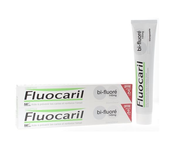 Zahnpasta Weißmacher Bi-Fluorid Fluocaril - 2er-Pack mit 75 ml Tuben