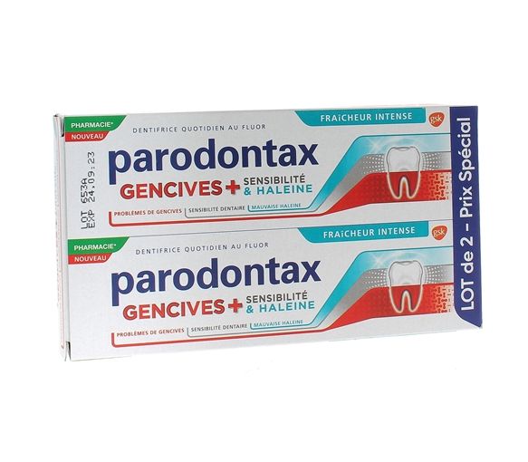 Zahnpasta Gencives+ Intensive Frische Parodontax - 2er Pack mit 75ml Tuben