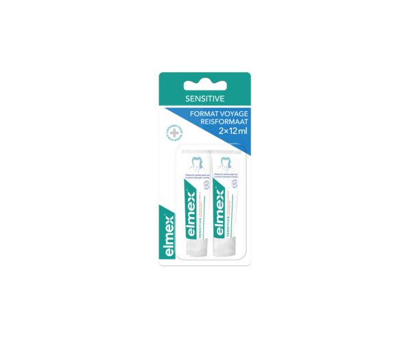 Reisegröße Sensitive Zahnpasta Elmex - 2er Pack mit 12ml Tuben
