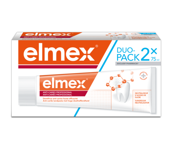 Professionelle Elmex Anti-Karies Zahnpasta - 2er Pack mit 75 ml Tuben