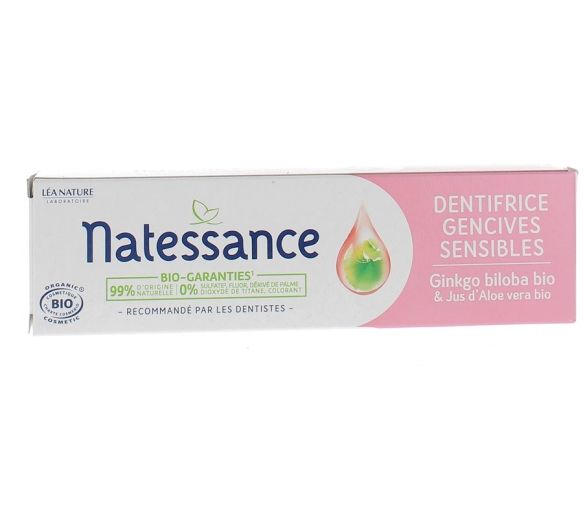 Bio-Zahnpasta für empfindliches Zahnfleisch Natessance - 75 ml Tube