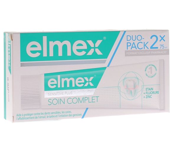 Sensitive Plus Elmex Komplettpflege-Zahnpasta - 2er-Pack mit 75 ml Tuben - image 1