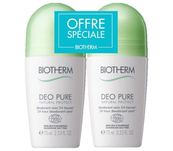 Déo pure natural protect Deodorant Biotherm - 2er-Pack Roll-on à 75 ml - image 1