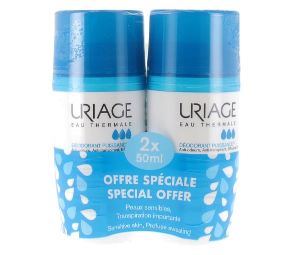 Deodorant Stärke 3 24h Uriage - 2er Pack 50ml Roll-ons - image 1