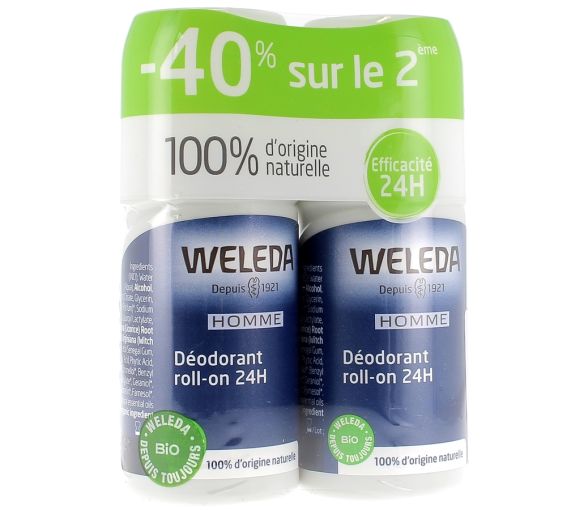 Deodorant Roll-on 24h für Männer Weleda - 2 Flaschen à 50 ml - image 1