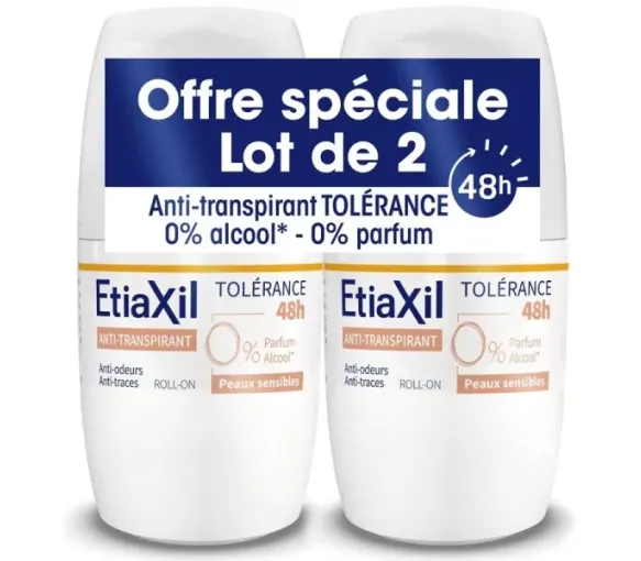 Antitranspirant-Deodorant 48h für empfindliche Haut Etiaxil - 2er-Pack Roll-ons à 50ml