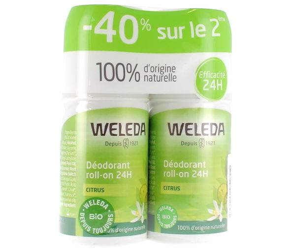 Citrus Roll-on Deodorant 24h Weleda - 2x50ml Pack - image 1
