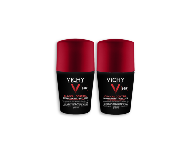 Deodorant antitranspirant Clinical Control 96h Vichy Homme - 2er-Pack mit 50ml Roll-ons