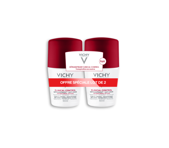 Clinical Control 96h Deodorant ohne Transpiration Vichy - 2er-Pack 50ml Roll-ons
