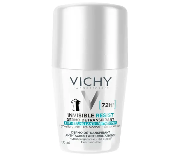 Unsichtbares Deodorant, schweißresistent, anti-irritierend, 72h Vichy - Roll-on mit 50ml