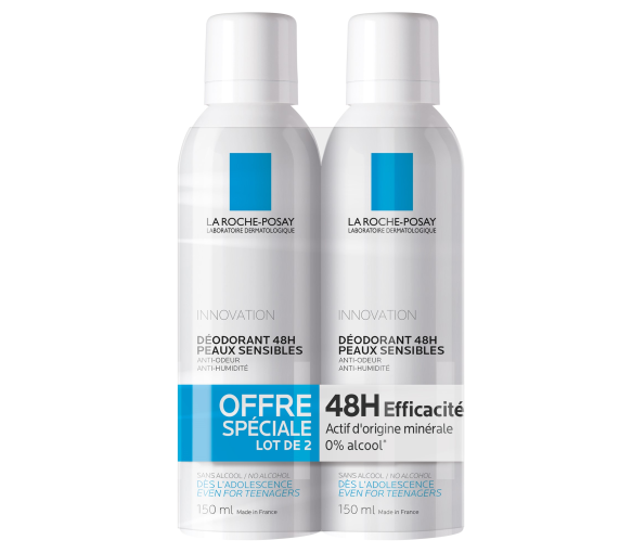Physiologischer Deodorant 24h La Roche-Posay - 2er-Pack mit 150 ml Sprays