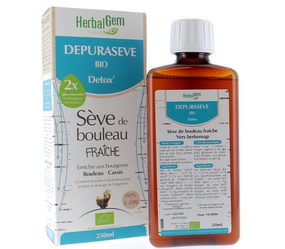 Depurasève Bio Detox Birkenwasser HerbalGem - Flasche 250ml