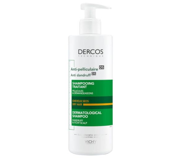 Dercos Anti-Schuppen Shampoo für trockenes Haar Vichy - Pumpflasche mit 390 ml