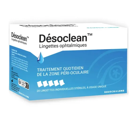 Désoclean Augenlid-Tücher Bausch Lomb - Packung mit 20 Tüchern - image 1