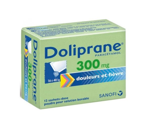 Doliprane 300mg Pulver zur Herstellung einer Lösung zum Trinken - Packung mit 12 Beuteln