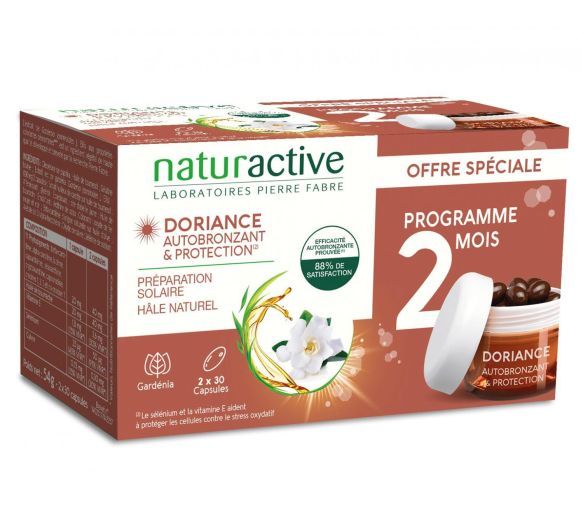 Doriance Selbstbräuner und Schutz Naturactive - Packung mit 2x30 Kapseln