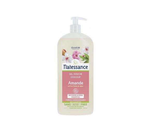 Duschgel Mandel Duft Pfirsich aus dem Weinberg Léa Nature Natessance - Pumpflasche 1L