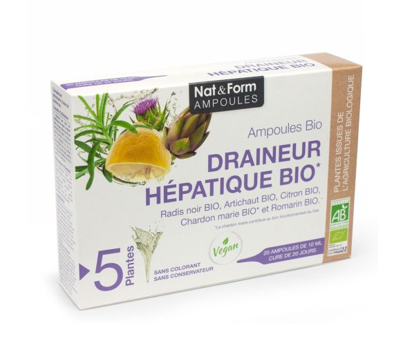 Bio Leberdrainage Nat&Form - Packung mit 20 Ampullen