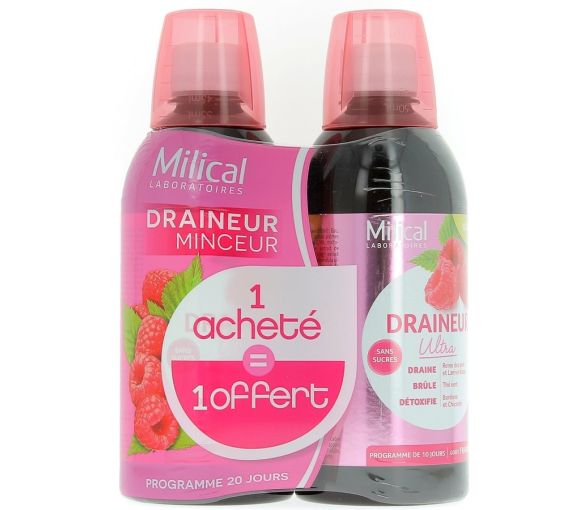 Ultra Himbeer Schlankheitsdrain Milical - 2er Pack 500 ml Flaschen