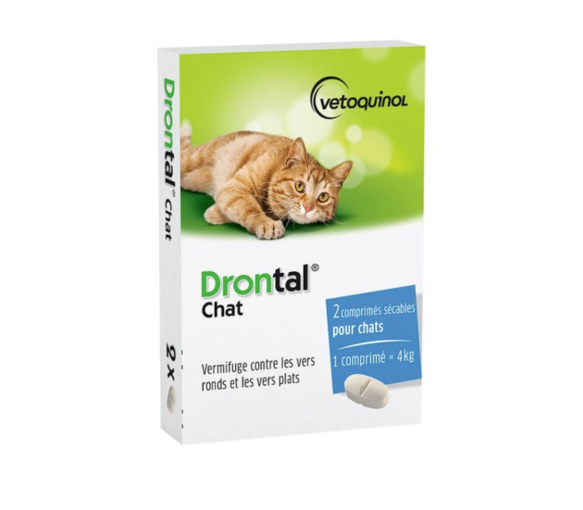 Drontal Katze Vetoquinol - Packung mit 2 teilbaren Tabletten