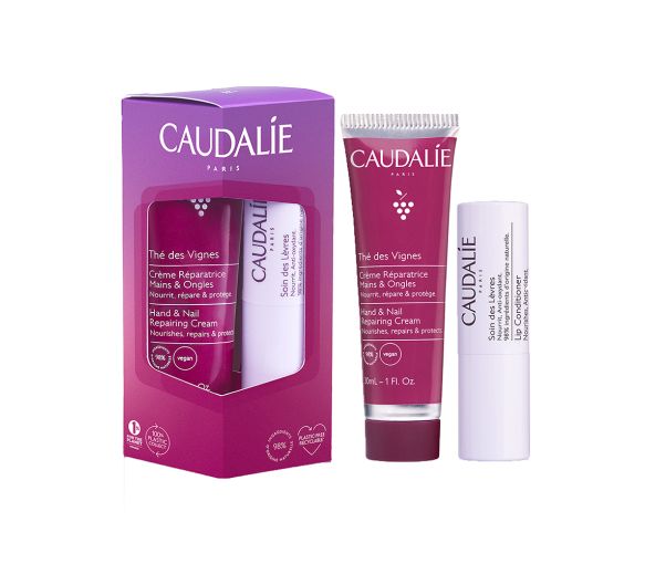 Duo Thé des Vignes Hand- und Nagelcreme + Caudalie Lippenpflege - Set mit 2 Produkten
