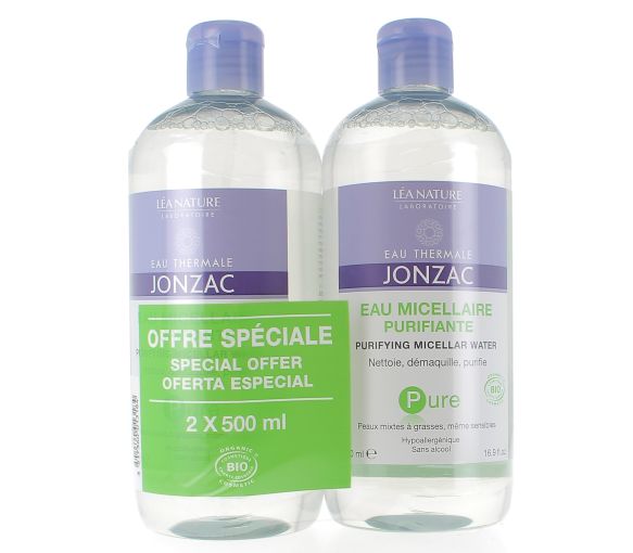 Wasser Thermale Jonzac Reinigendes Mizellenwasser Pure Léa Nature - 2 Flaschen à 500 ml