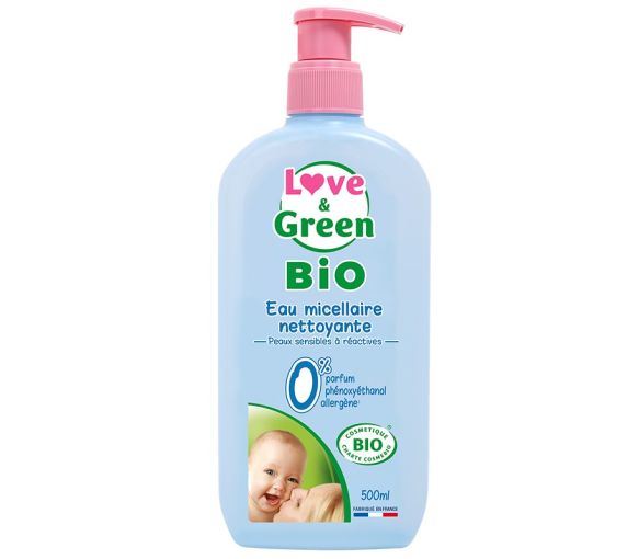 Bio-Mizellenreinigungswasser Love & Green - Pumpflasche mit 500 ml