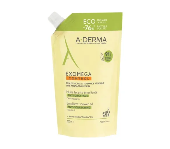 Emollientes Waschöl gegen Juckreiz A-Derma - Öko-Nachfüllpackung von 500 ml - image 1