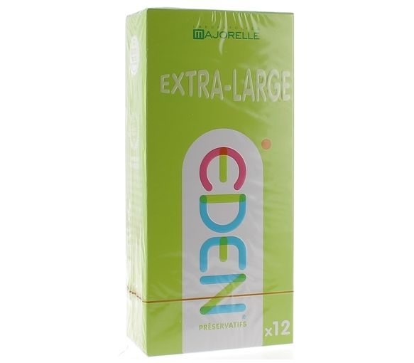 Eden Extra große, gleitfähige Kondome Laboratoire Majorelle - Schachtel mit 12 Kondomen