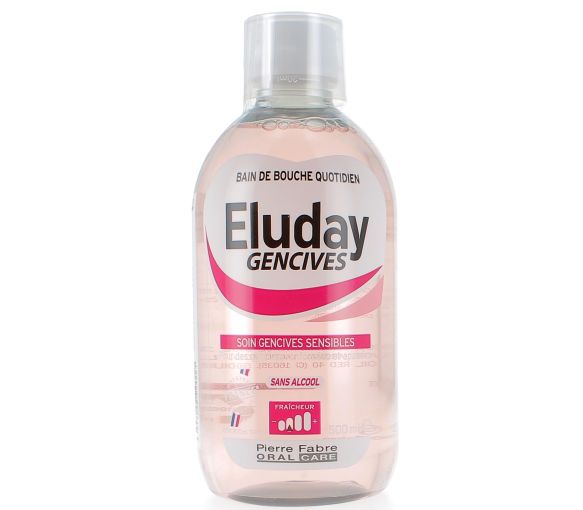 Eluday Zahnfleisch Mundspülung Pierre Fabre - Flasche mit 500 ml + Dosierbecher
