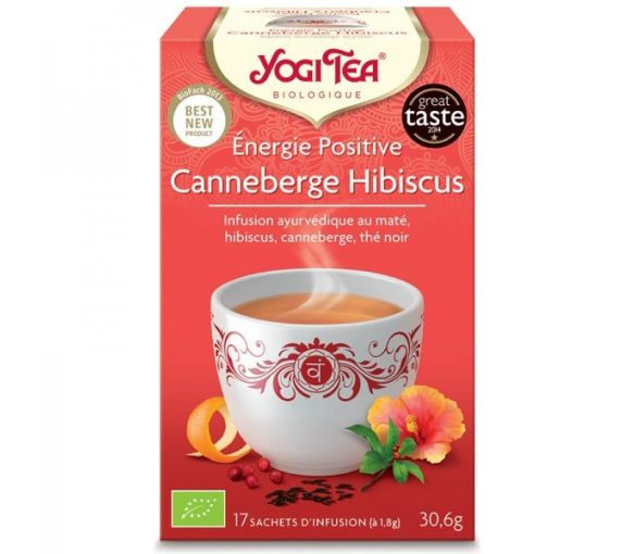 Positive Energie Cranberry Hibiskus BIO Yogi Tea - Box mit 17 Beuteln
