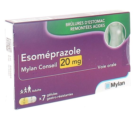 Esomeprazol 20 mg Mylan - 7 magensaftresistente Kapseln