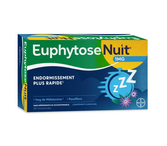 Euphytose Nacht Schlaf Melatonin und Passionsblume 30 Tabletten - image 1