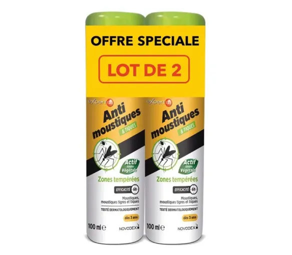 Expert 123 Mücken- und Zeckenschutzspray für gemäßigte Zonen Novodex - 2er-Pack mit 100 ml Sprays