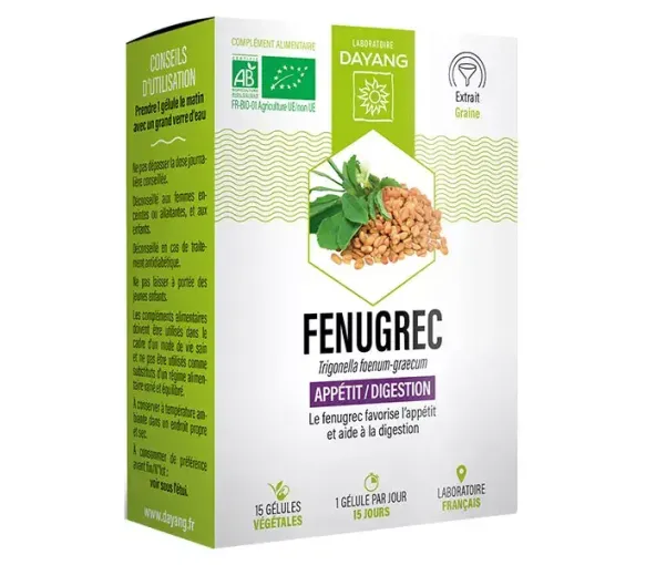 Bio-Fenugreek Appetit/Digestion Dayang - Packung mit 15 Kapseln
