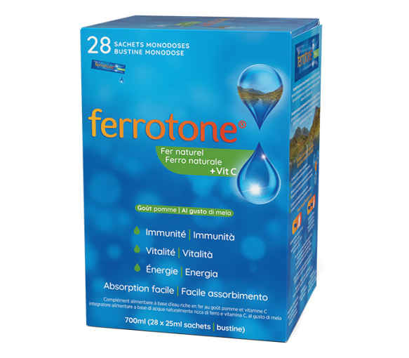 Ferrotone + Vitamin C Apfelgeschmack Famadem - Box mit 28 Beuteln - image 1