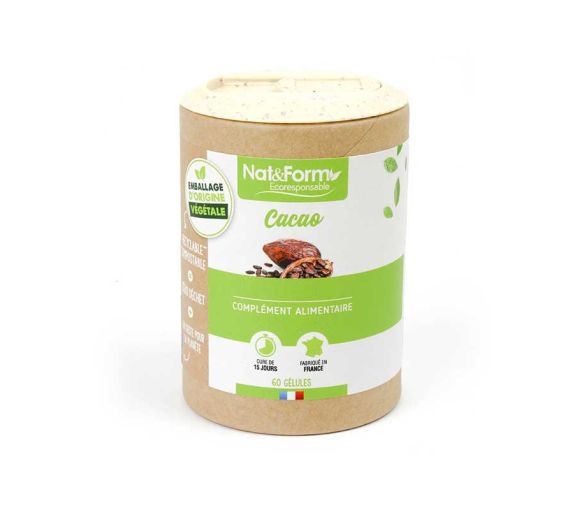 Ecoresponsable Kakaobohnen Nat&Form - Dose von 60 Kapseln - image 1
