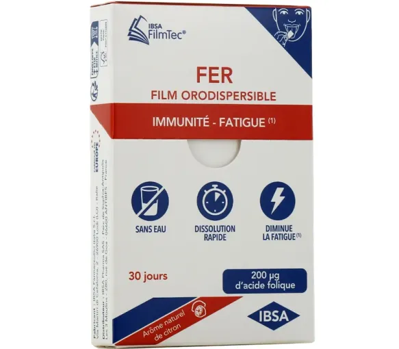 Eisen Müdigkeit Zitronengeschmack Ibsa FilmTec - Packung mit 30 orodispersiblen Filmen - image 1