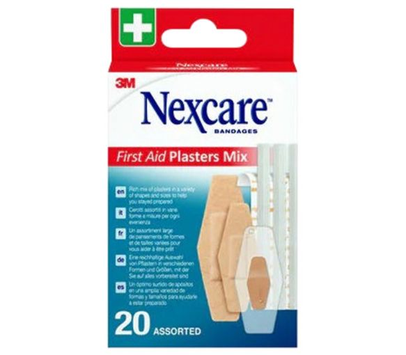 Erste-Hilfe-Pflaster Mix Nexcare - Box mit 20 Pflastern