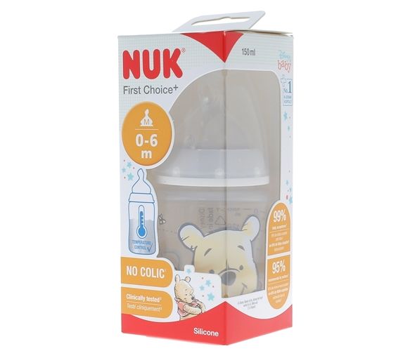 First Choice + Disney Winnie the Pooh Baby Bottle 0-6 Months NUK - 150ml Bottle