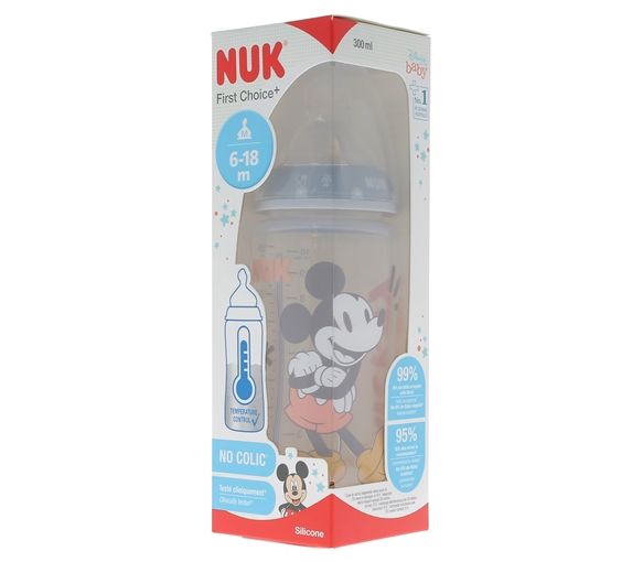 First Choice+ Temperaturkontrolle Babyflasche Disney Baby 6-18 Monate NUK - 300 ml Flasche