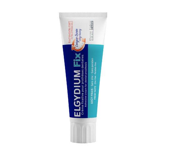 Fixiercreme für Zahnprothesen extra starke Fixierung Elgydium - Tube mit 45 g