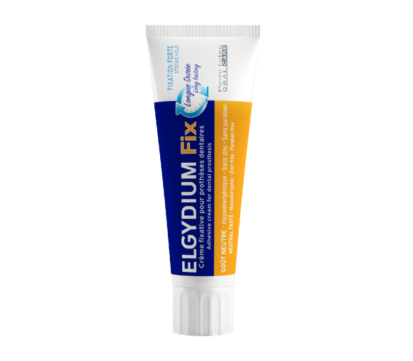 Fixiercreme für Zahnprothesen starke Fixierung Elgydium - Tube mit 45 g